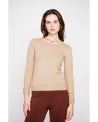 Pull col rond classique nougat