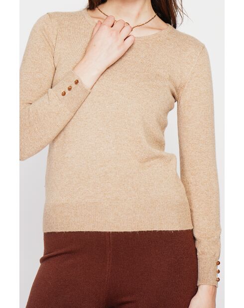 Pull col rond classique nougat