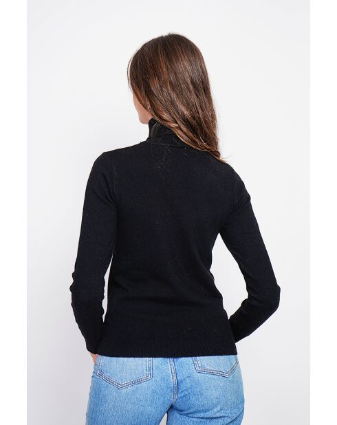 Pull col roulé classique noir