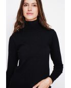 Pull col roulé classique noir