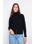 Pull col roulés noir