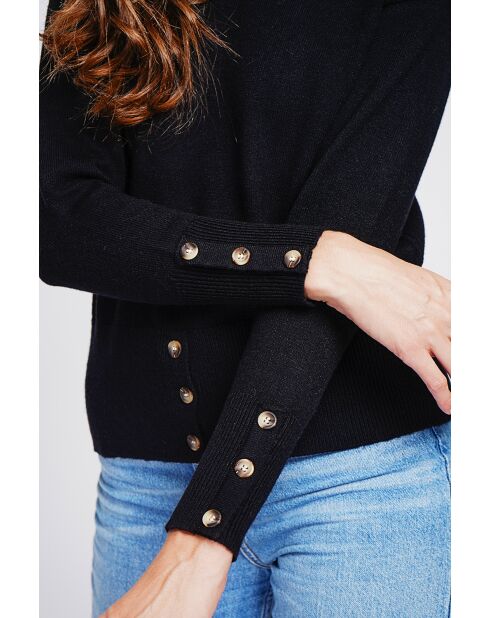 Pull col roulés noir