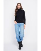 Pull col roulés noir