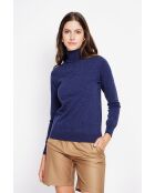 Pull col roulé classique bleu nuit