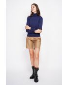 Pull col roulé classique bleu nuit