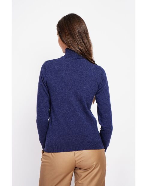 Pull col roulé classique bleu nuit