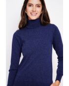 Pull col roulé classique bleu nuit