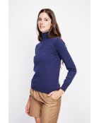 Pull col roulé classique bleu nuit