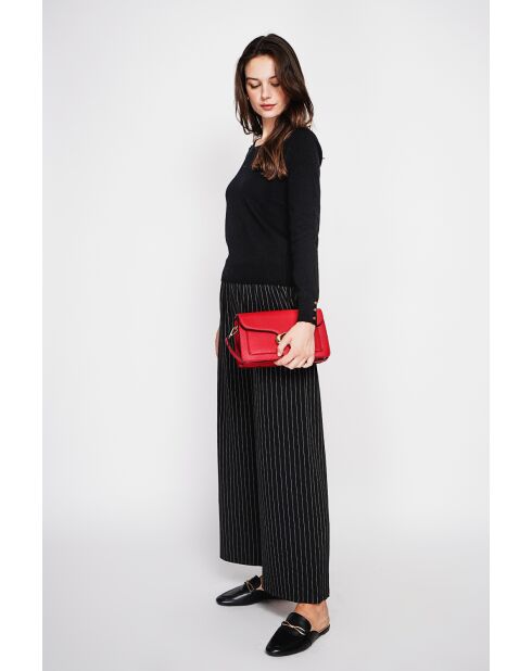 Pull col rond classique noir