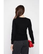 Pull col rond classique noir