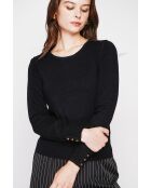 Pull col rond classique noir