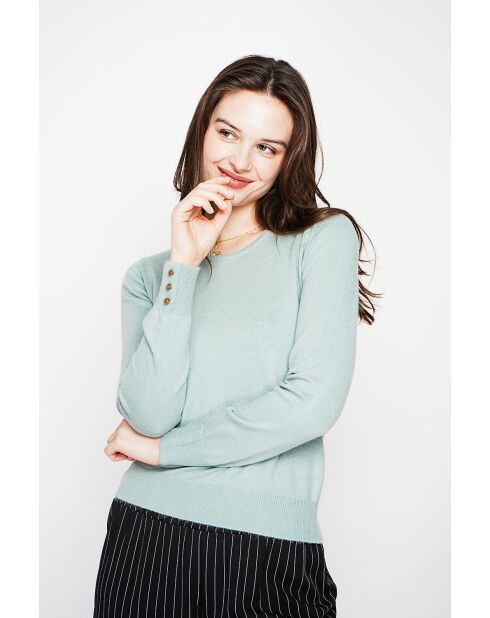 Pull col rond classique jade