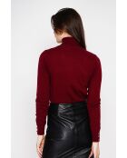 Pull col roulé classique bordeaux