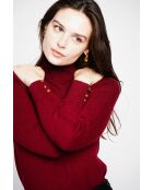 Pull col roulé classique bordeaux