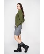 Pull col roulé croisé kaki