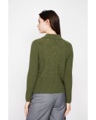 Pull col roulé croisé kaki