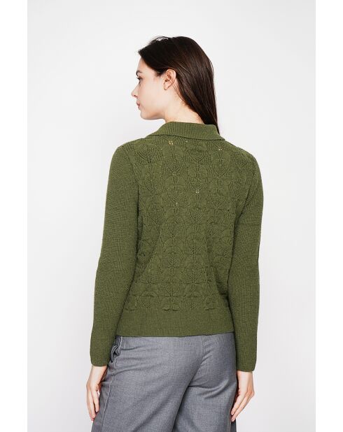 Pull col roulé croisé kaki