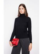 Pull col roulé fourré noir