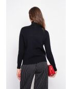 Pull col roulé fourré noir