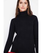 Pull col roulé fourré noir