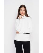 Pull col boule naturel