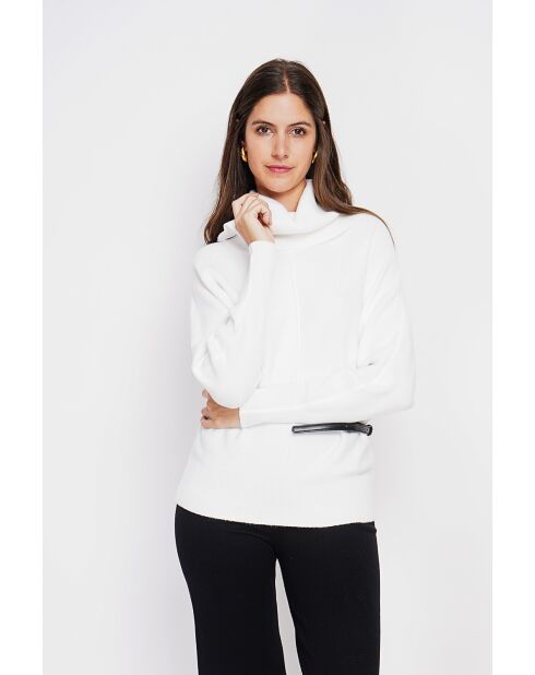 Pull col boule naturel
