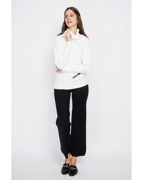 Pull col boule naturel