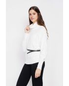 Pull col boule naturel