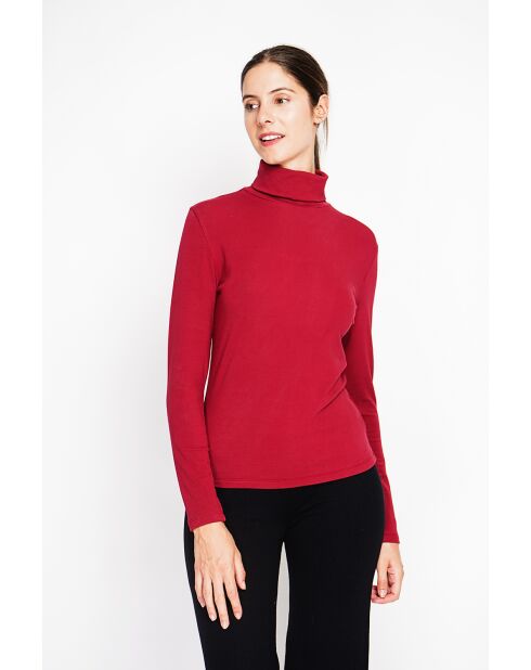 Sous-pull en Soie mélangée bordeaux