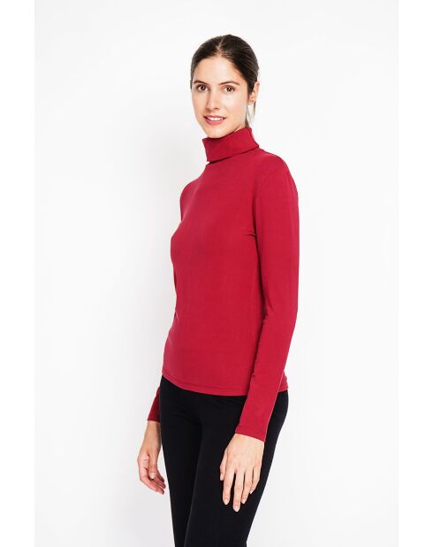 Sous-pull en Soie mélangée bordeaux