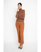 Pull col roulé fourré marron