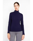 Sous-pull en Soie mélangée bleu nuit