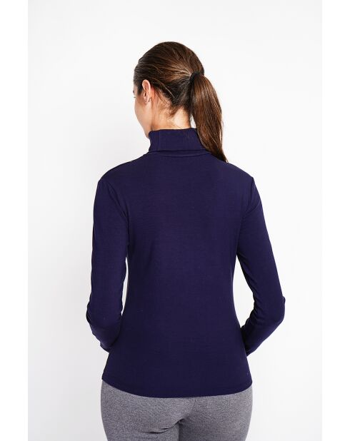 Sous-pull en Soie mélangée bleu nuit