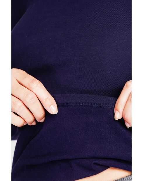 Sous-pull en Soie mélangée bleu nuit