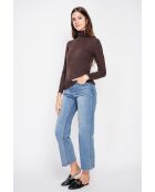 Pull col roulé classique café