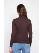 Pull col roulé classique café