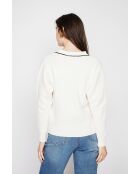 Pull col V naturel