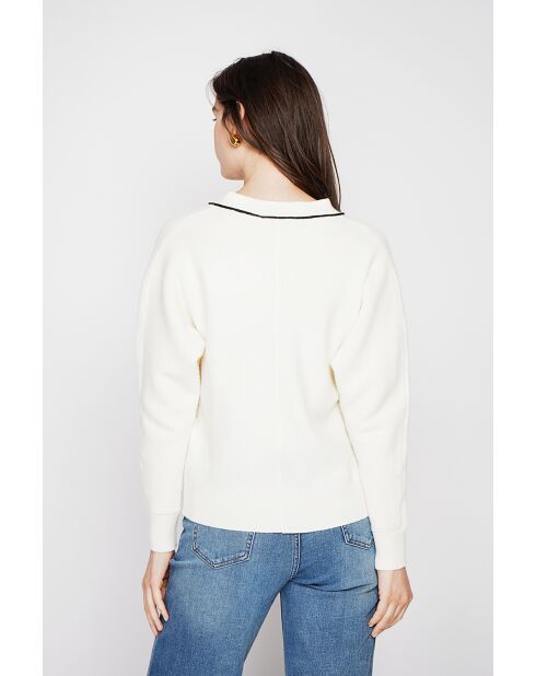 Pull col V naturel