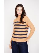 Pull col montant ajouré nougat