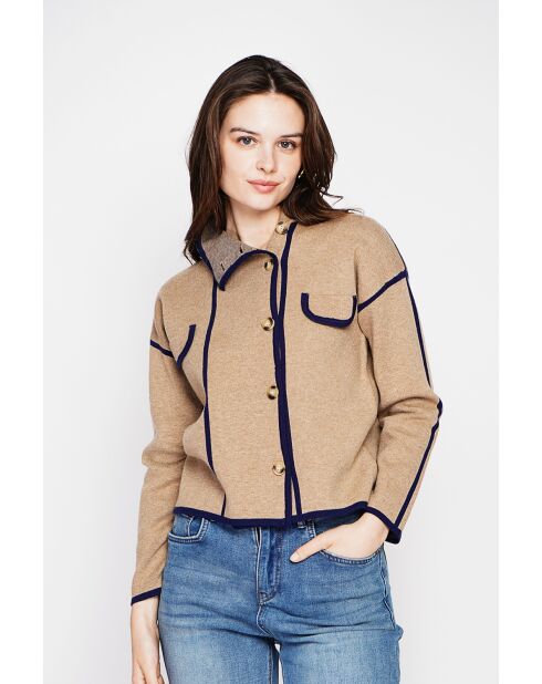 Veste col montant camel