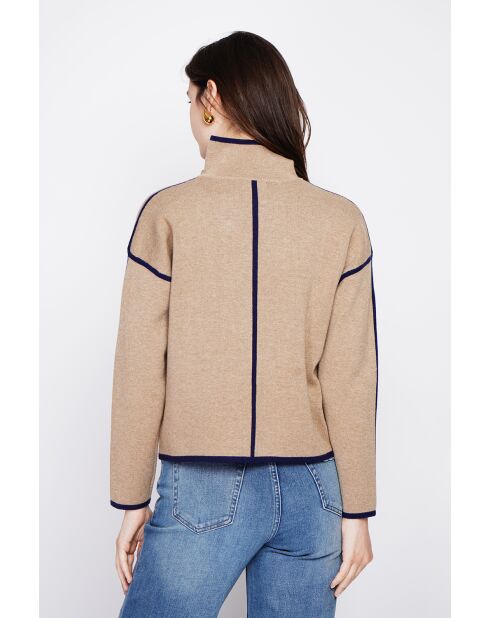 Veste col montant camel