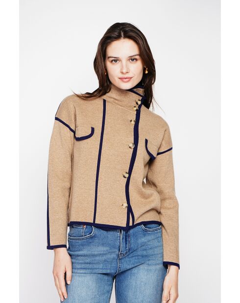 Veste col montant camel