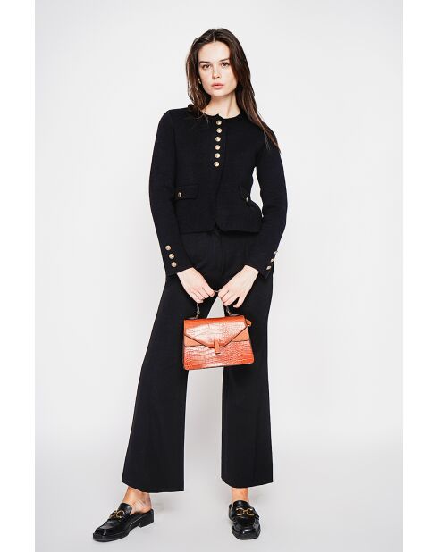 Veste courte boutonnée noire