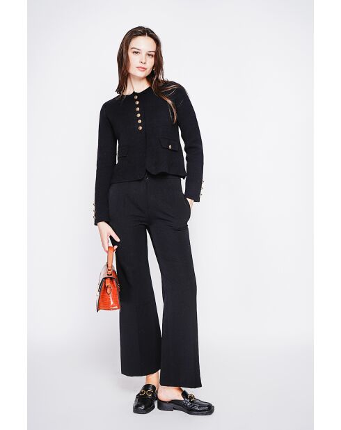 Veste courte boutonnée noire