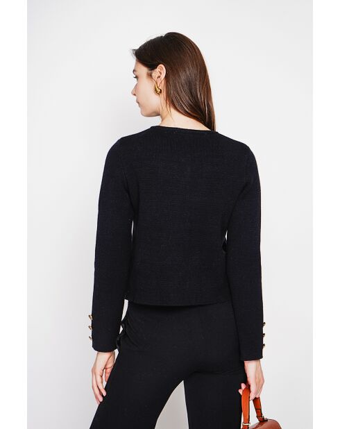 Veste courte boutonnée noire