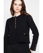 Veste courte boutonnée noire