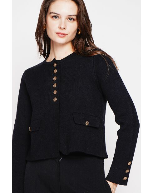 Veste courte boutonnée noire