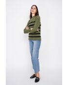 Pull col montant ajouré kaki