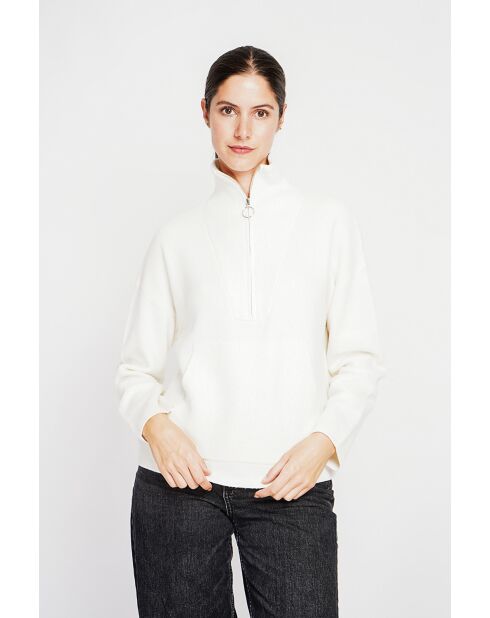 Pull à col montant naturel