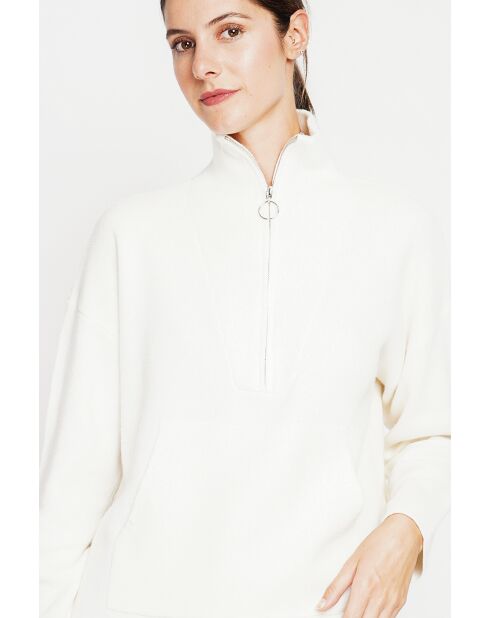 Pull à col montant naturel